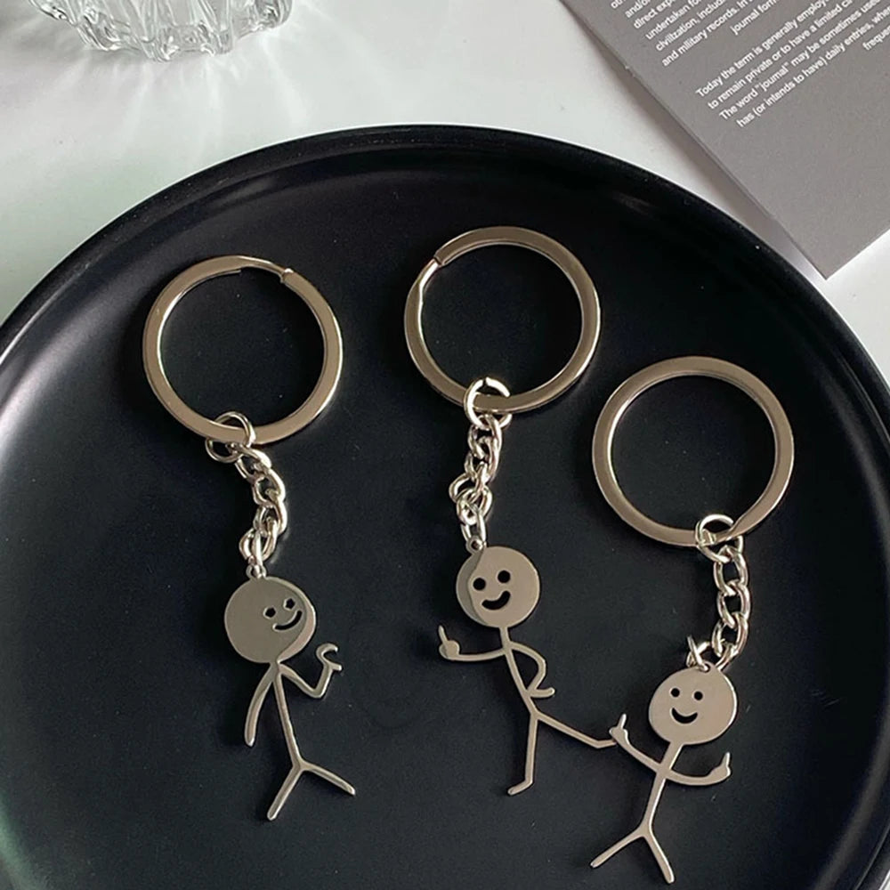 Llavero Divertido para Parejas – Diseño Creativo de Corazón a Corazón y Mano con Dedos, Regalo para Enamorados