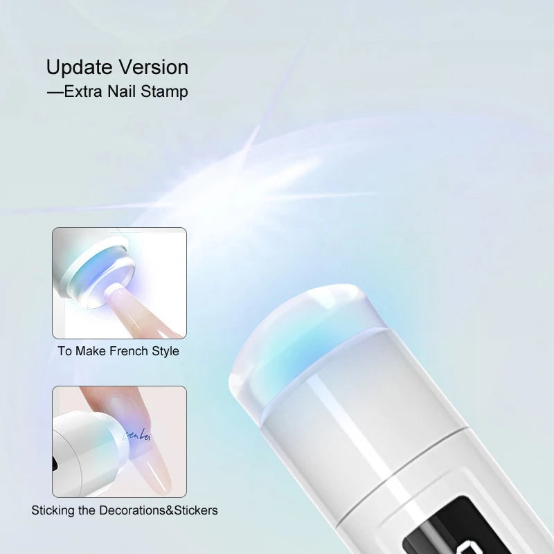 Mini secador de uñas led uv portátil lapiz,mini lampara uv led para uñas,linterna lavero led y uv recargable