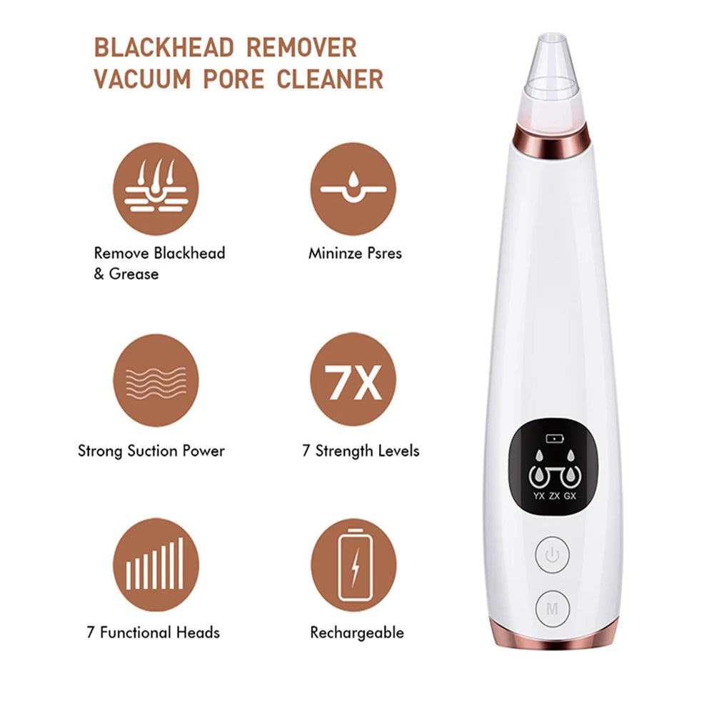 Eliminador Eléctrico de Espinillas y Acné, Limpiador de Poros al Vacío, Máquina para Quitar Puntos Negros, Limpieza Facial Profunda, Herramienta de Cuidado de la Piel