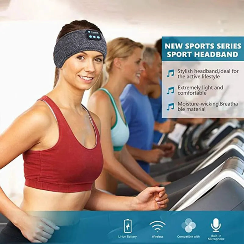 Fone-Auriculares deportivos inalámbricos con Bluetooth, diadema elástica para dormir, máscara de ojos para música