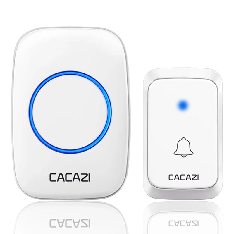 CACAZI A06 Timbre Inalámbrico a Pilas con Resistencia al Agua, 300M de Alcance y 36 Melodías