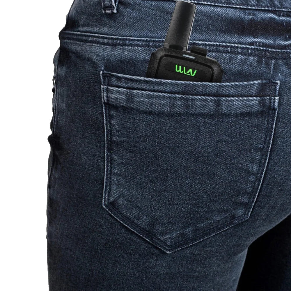 WLN KD-C51 Mini Walkie Talkie Portátil de Alto Rendimiento | Transmisor y Receptor FM Inalámbrico, Adaptador de Dos Vías