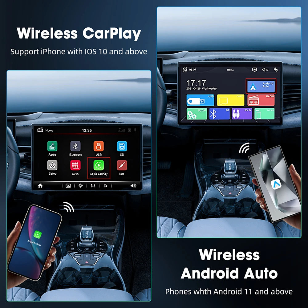Adaptador Inalámbrico 2 en 1 para CarPlay y Android Auto – Mini Box Dongle para Vehículos con Puerto USB-C