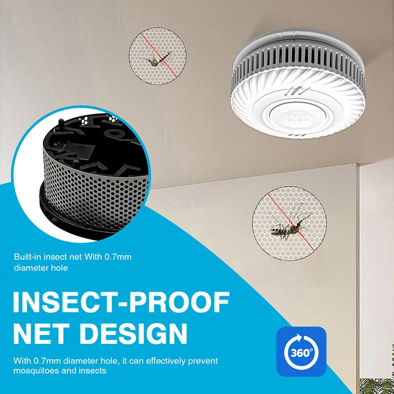 Detector de Humo Inteligente con Batería de 10 Años y Conectividad WiFi - Alarma Tuya para Hogar Seguro