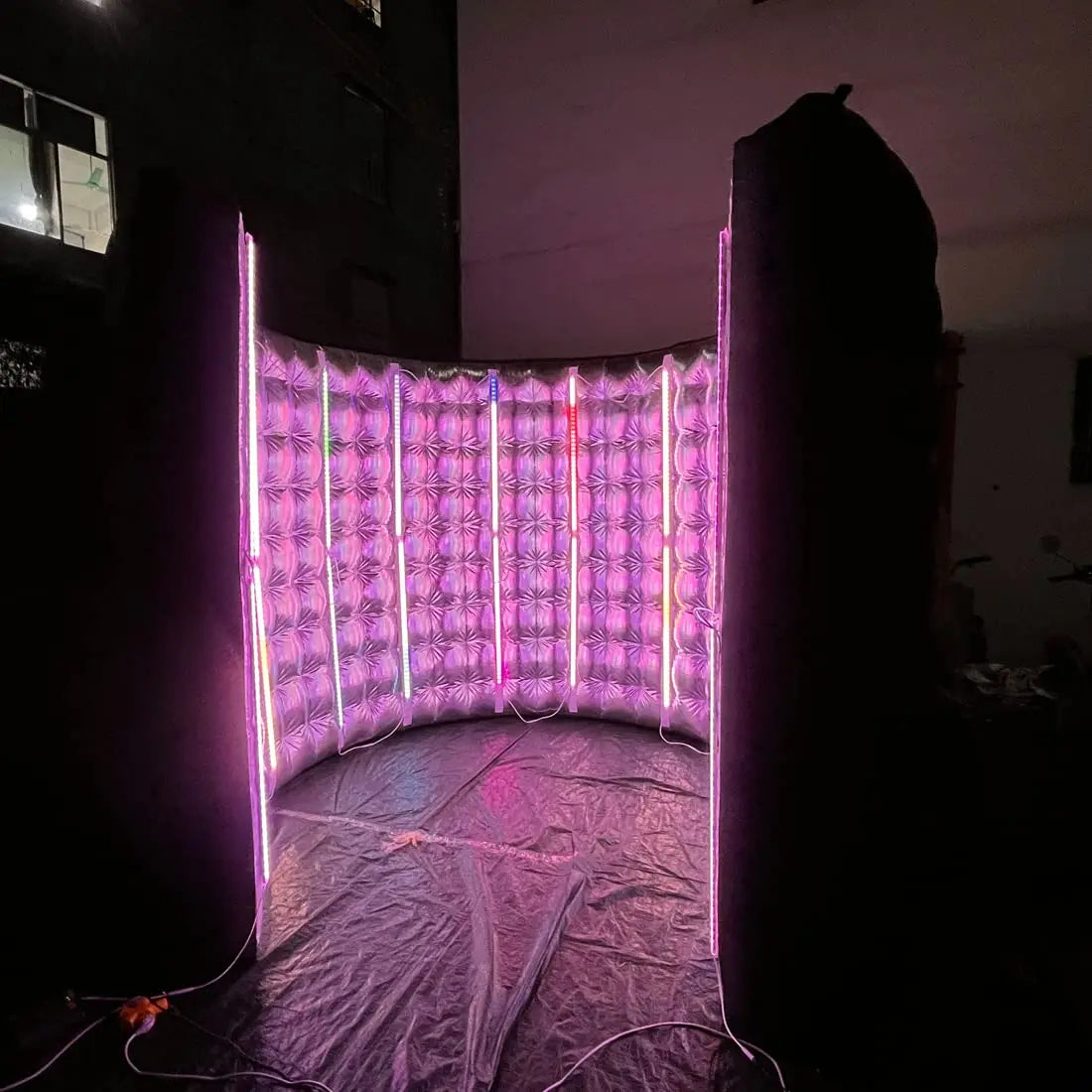 Cabina de Fotos Inflable 360 con 24 Tubos LED y Ventilador de Aire, Fondo para Fiesta, Boda, Cumpleaños