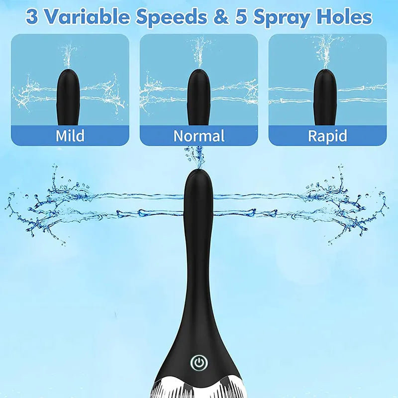 Limpiador de Enema Anal de Silicona con Bidé Eléctrico Automático: Bulbo de Enema con 3 Velocidades para Limpieza del Colon en Baño