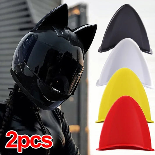 Decoración de Casco de Motocicleta con Orejas de Gato 3D, Pegatinas Universales para Coche Eléctrico, Accesorios de Ciclismo