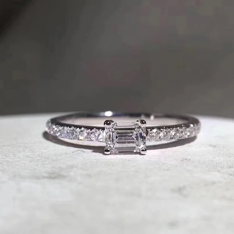 Anillos sencillos para mujer, de plata de ley S925, moissanita, compromiso, boda, novia, regalo de joyería Eternity, novedad de 2022