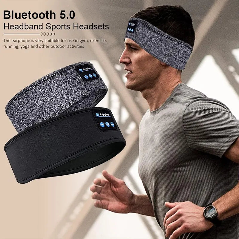 Fone-Auriculares deportivos inalámbricos con Bluetooth, diadema elástica para dormir, máscara de ojos para música