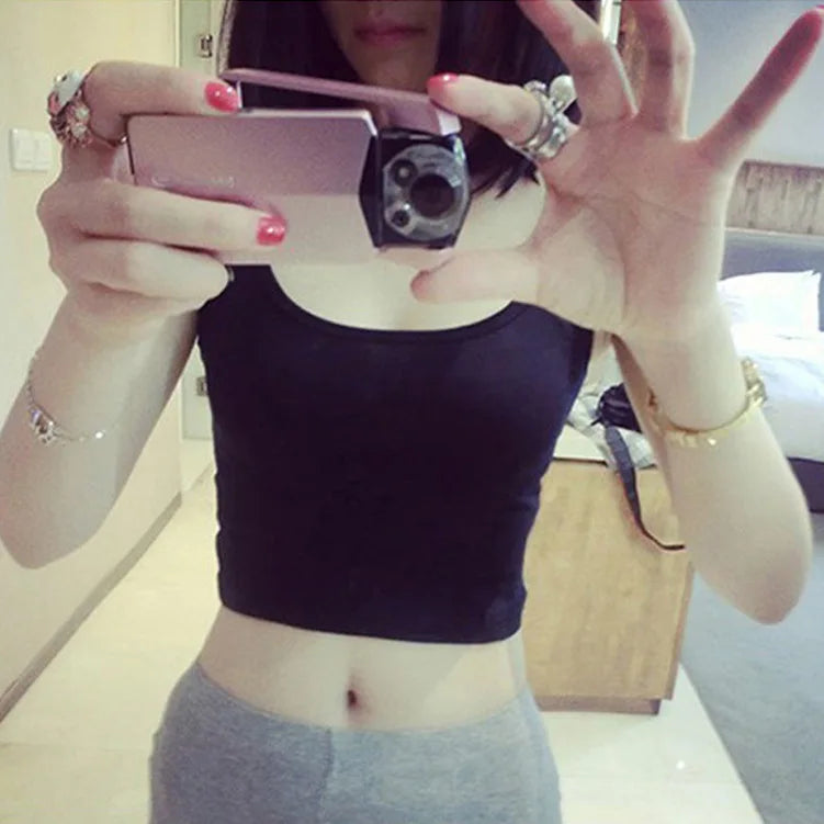 Top Corto de Yoga sin Mangas para Mujer, Sexy y Ajustado, con Diseño Halter