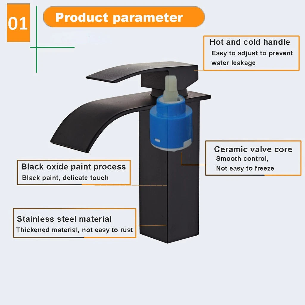 Grifo de Baño de Oro Cepillado | Grifo de Cascada para Lavabo de Diseño Moderno con Manija Única