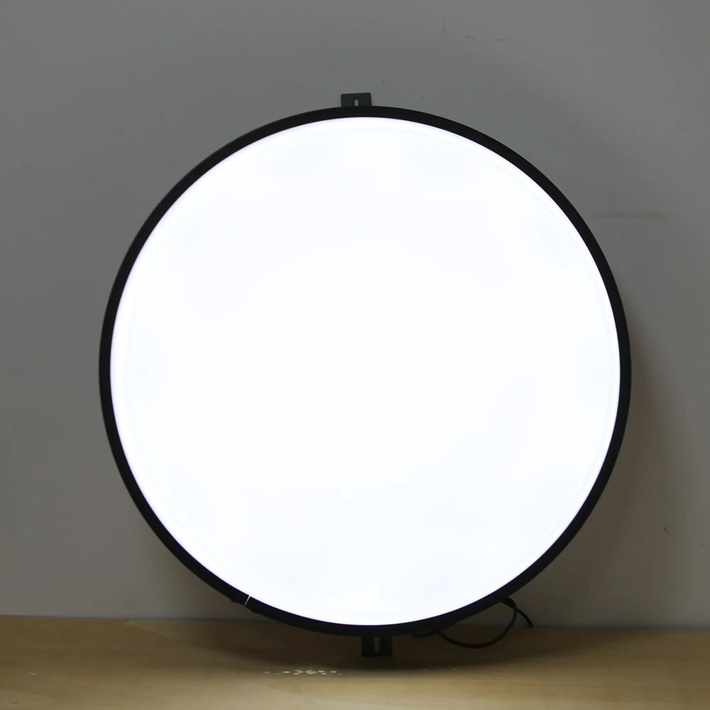 Caja de Luz LED 50 cm, Señalización de Negocios Personalizada, Lámpara Publicitaria Exterior de Doble Cara, Señal de Tienda para Publicidad