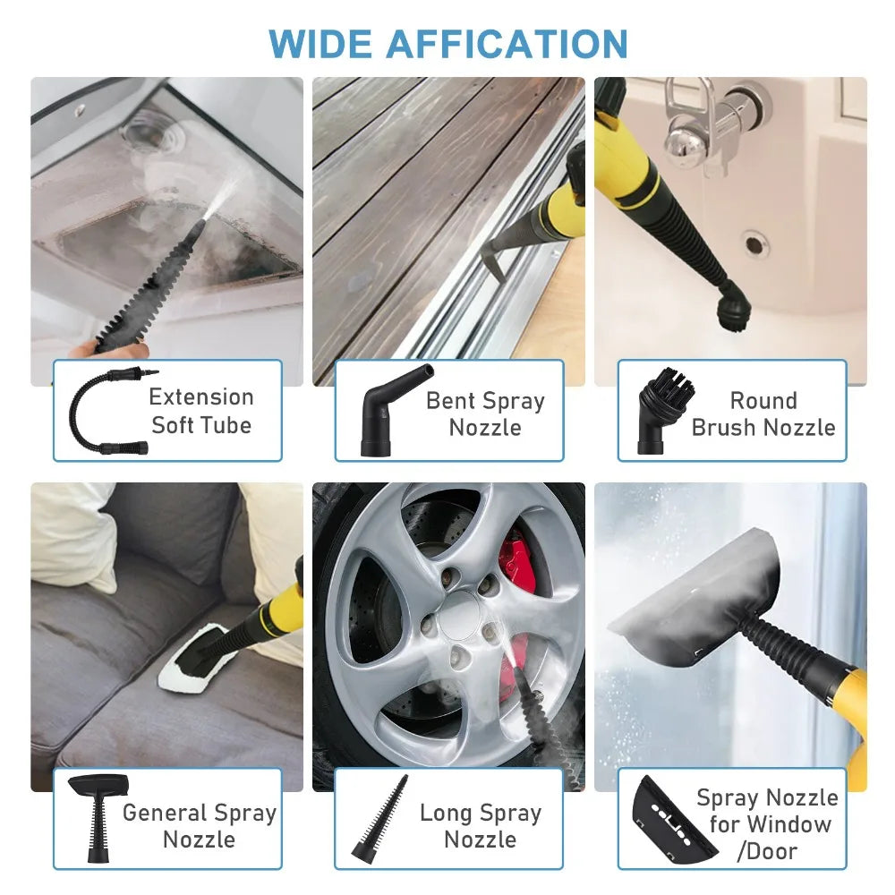 Limpiador a Vapor de Mano, 1000W, Alta Temperatura, Adecuado para Hogar, Cocina, Baño, Herramientas de Limpieza para Automóviles