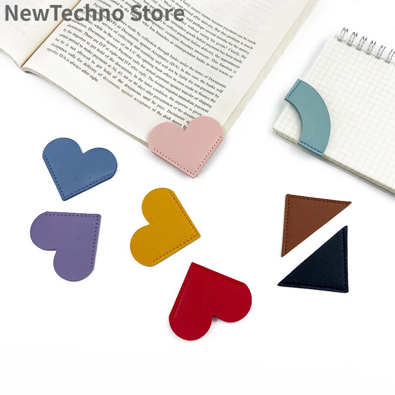 Marcador de Páginas de Corazón en Cuero PU - Original para Lectura, Material Escolar y Regalo para Estudiantes