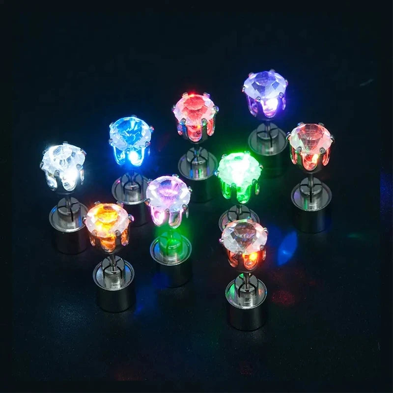 Pendientes LED Luminosos en Forma de Corona - Aretes Brillantes para Mujeres y Niñas, Regalo de San Valentín, Props para Clubes