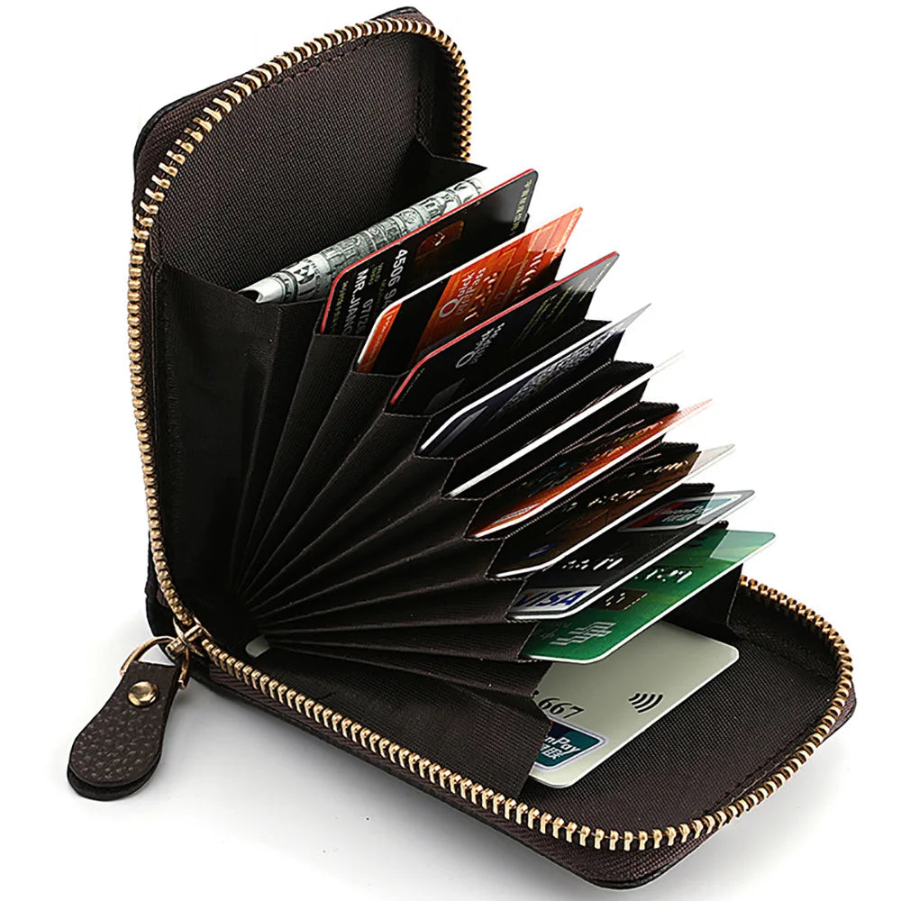 Solid Color Lichee Pattern Short Wallet Zipper Around Coin Purse Women's Credit Card Holder