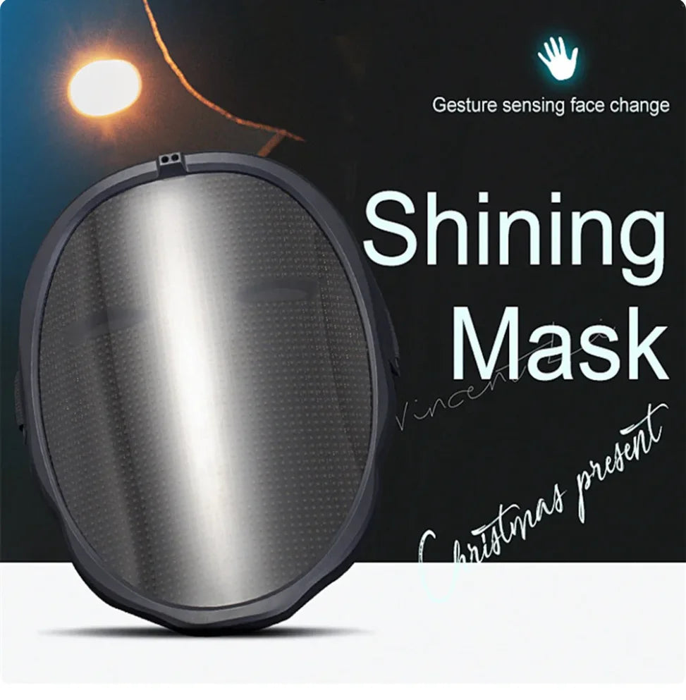 Máscara LED Bluetooth para Fiesta - Robot Brillante para Halloween y Carnaval, Accesorios de Imagen y Regalo