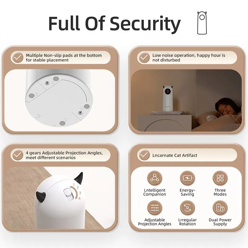 ROJECO Juguetes Automáticos para Gatos Interactivos con Láser LED, Juguete Electrónico Portátil para Gatos y Perros en Interiores
