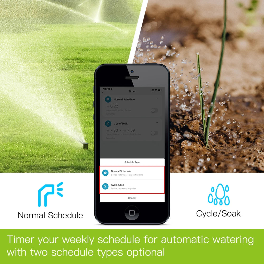 MOES Smart Tuya Bluetooth Garden Water Timer – Riego Automático Programable con Retraso por Lluvia