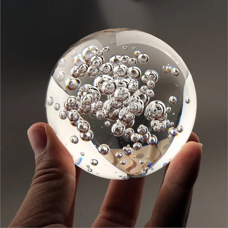 Bola de Burbuja de Cristal Transparente - Esfera Feng Shui para Oficina y Decoración del Hogar en Varios Tamaños