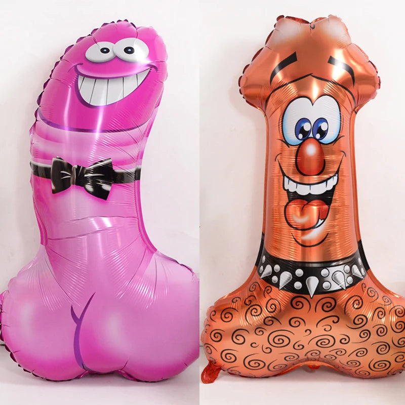 1pc Big Willy Shape Foil Balloon Bachelorette Hen Party Inflatable Penis Boobs Ballon For Wedding Bride To Be Party Decor Globos