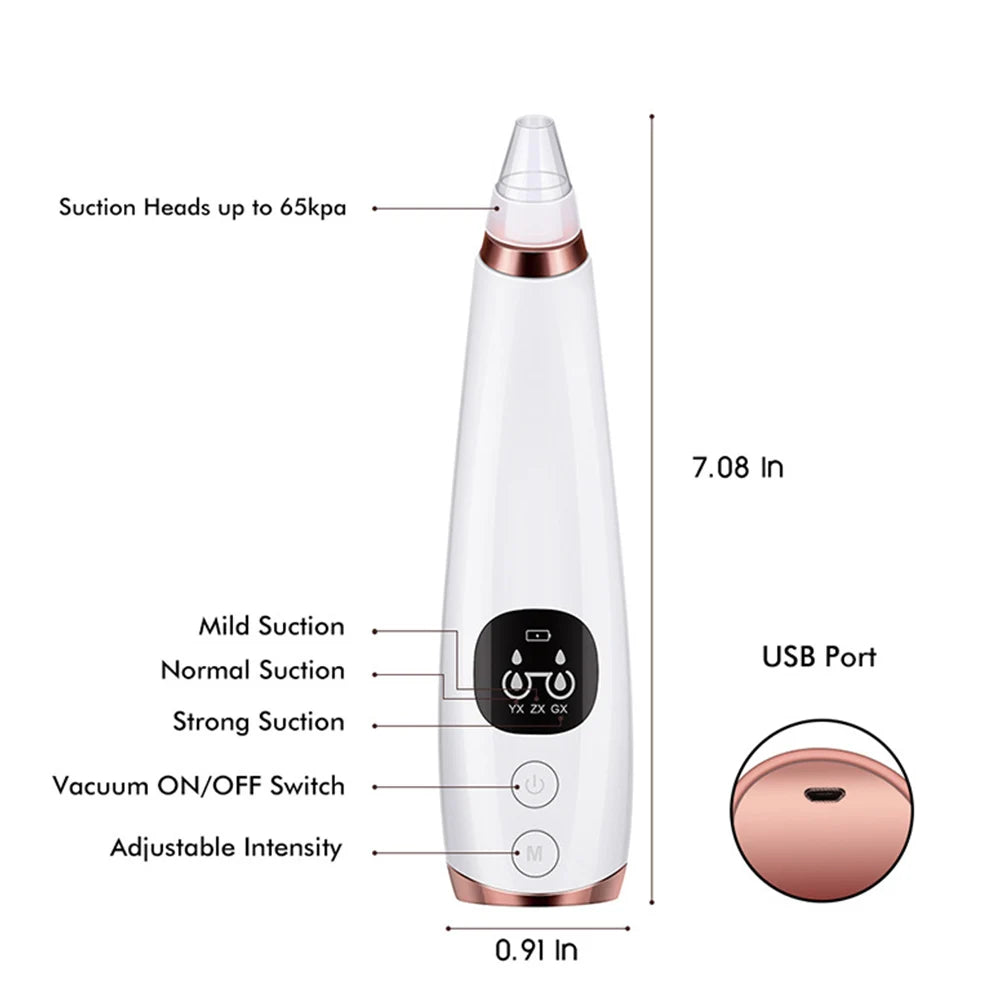 Eliminador Eléctrico de Espinillas y Acné, Limpiador de Poros al Vacío, Máquina para Quitar Puntos Negros, Limpieza Facial Profunda, Herramienta de Cuidado de la Piel