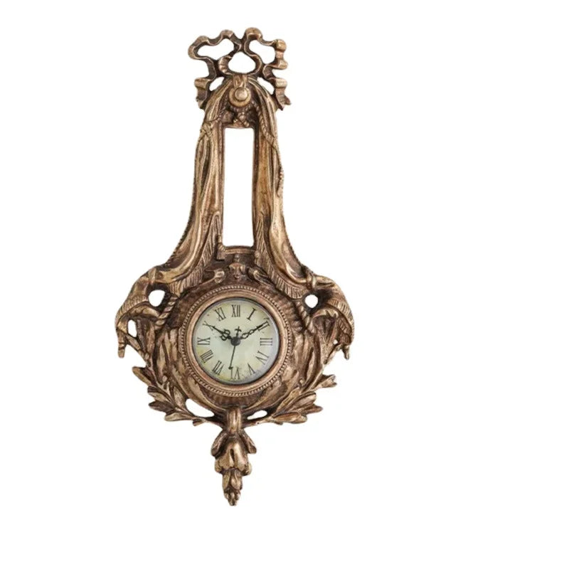 Reloj Retro Francés de Pared con Diseño Adhesivo Envejecido, Decoración Estética y Tallado para Hogar