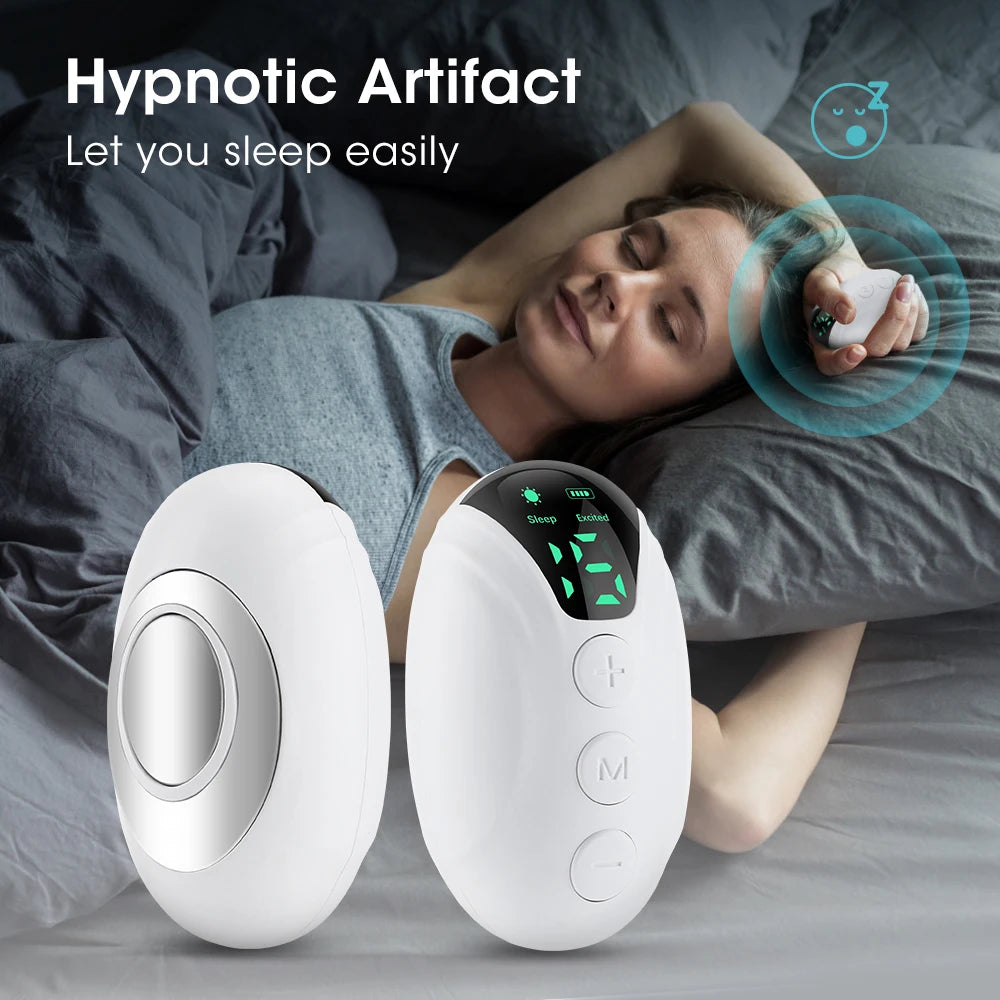 Dispositivo de Pulso EMS de Microcorriente para Alivio de Estrés y Ayuda para Dormir - Eliminador de Ansiedad, Insomnio y Relajación Mental con 15 Niveles de Intensidad
