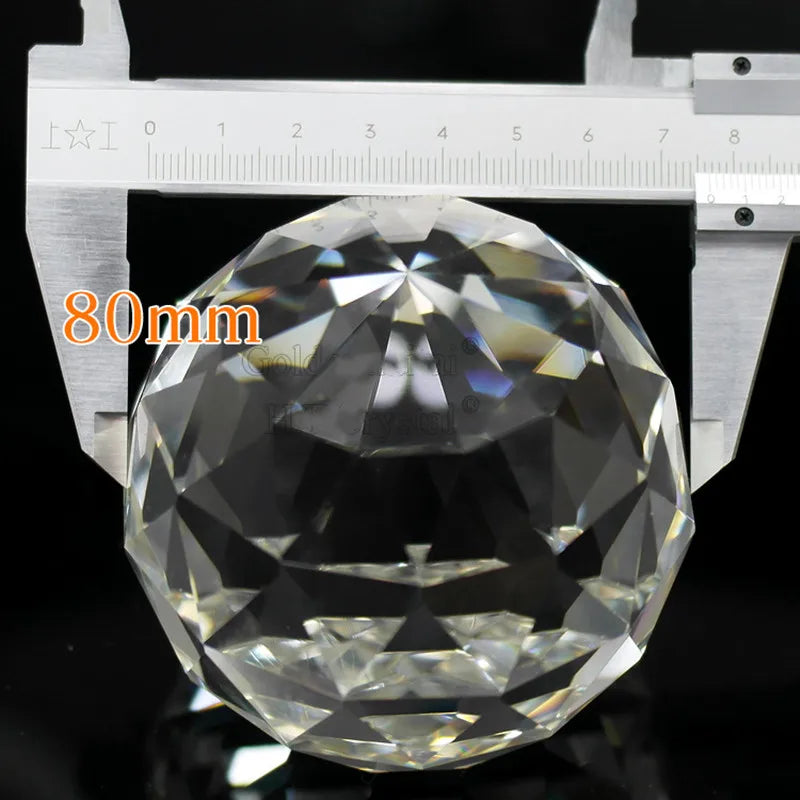 Bola Plana de Cristal K9, Colector de Arcoíris Brillante - Esferas Facetadas para Decoración del Hogar y Fotografía (40mm/50mm/60mm/80mm/100mm)