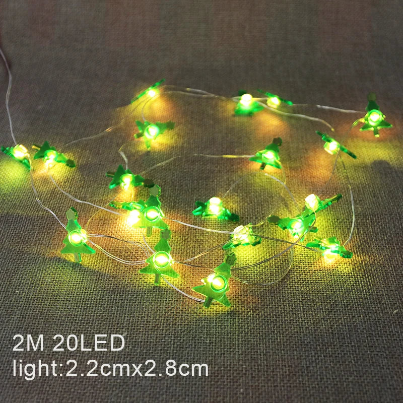 Guirnalda de Luces LED con Papá Noel y Muñeco de Nieve – Decoración Navideña de 2 Metros para Árboles y Hogar