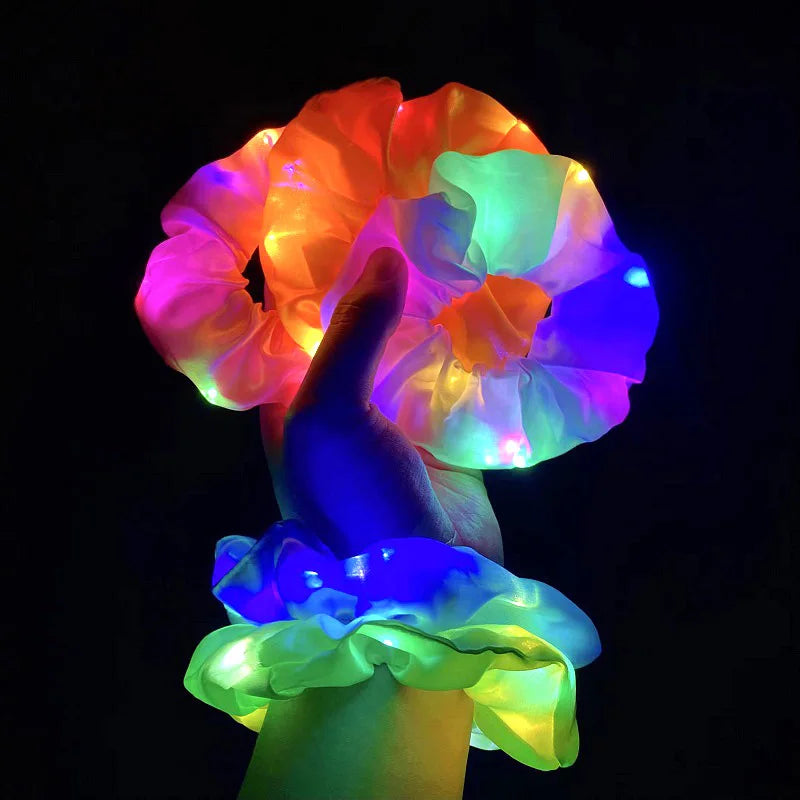 Scrunchies LED Brillantes - 1/10 PCS de Diademas Luminosas para Niñas | Accesorios de Fiesta Iluminados