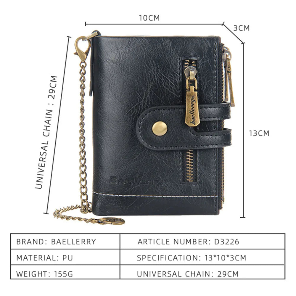 Carteras Baellerry para Hombre con Grabado de Nombre, 11 Tarjeteros, Monedero con Doble Cremallera, Cartera de Alta Calidad
