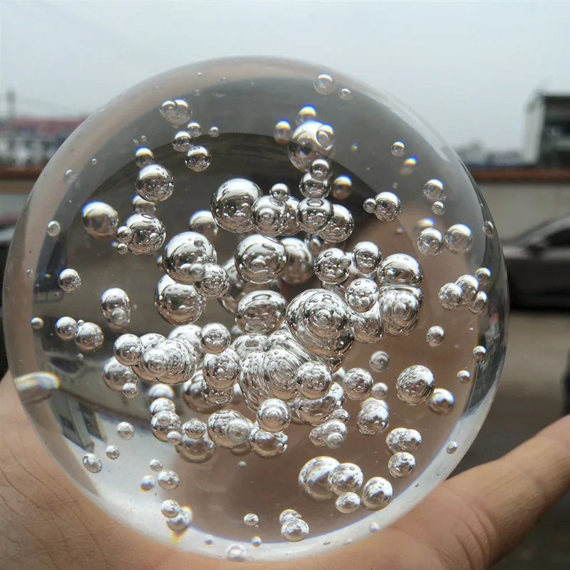 Bola de Burbuja de Cristal Transparente - Esfera Feng Shui para Oficina y Decoración del Hogar en Varios Tamaños