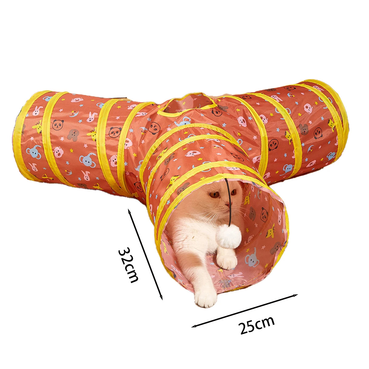 Sonajero para Gatos y Túnel de Papel Arrugado, Juguetes para Gatos Pequeños, Túnel Plegable de Poliester y Algodón, Tienda y Juguetes para Gatos, 21 Piezas