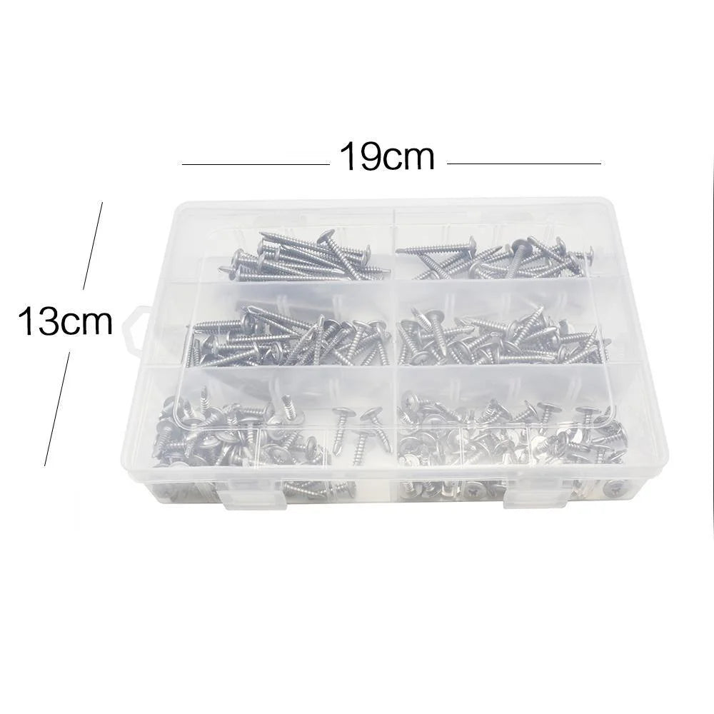 Set de Tornillos Autotaladrantes HEXAGONALES STONEGO - 210 Piezas en Caja para Conexiones Precisas