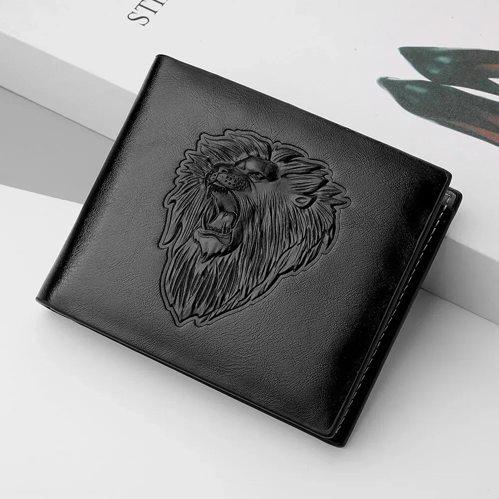 Billetera Hombre con Relieve 3D, Diseño Personalizado y Trifold, Portatarjetas Múltiple con Monedero