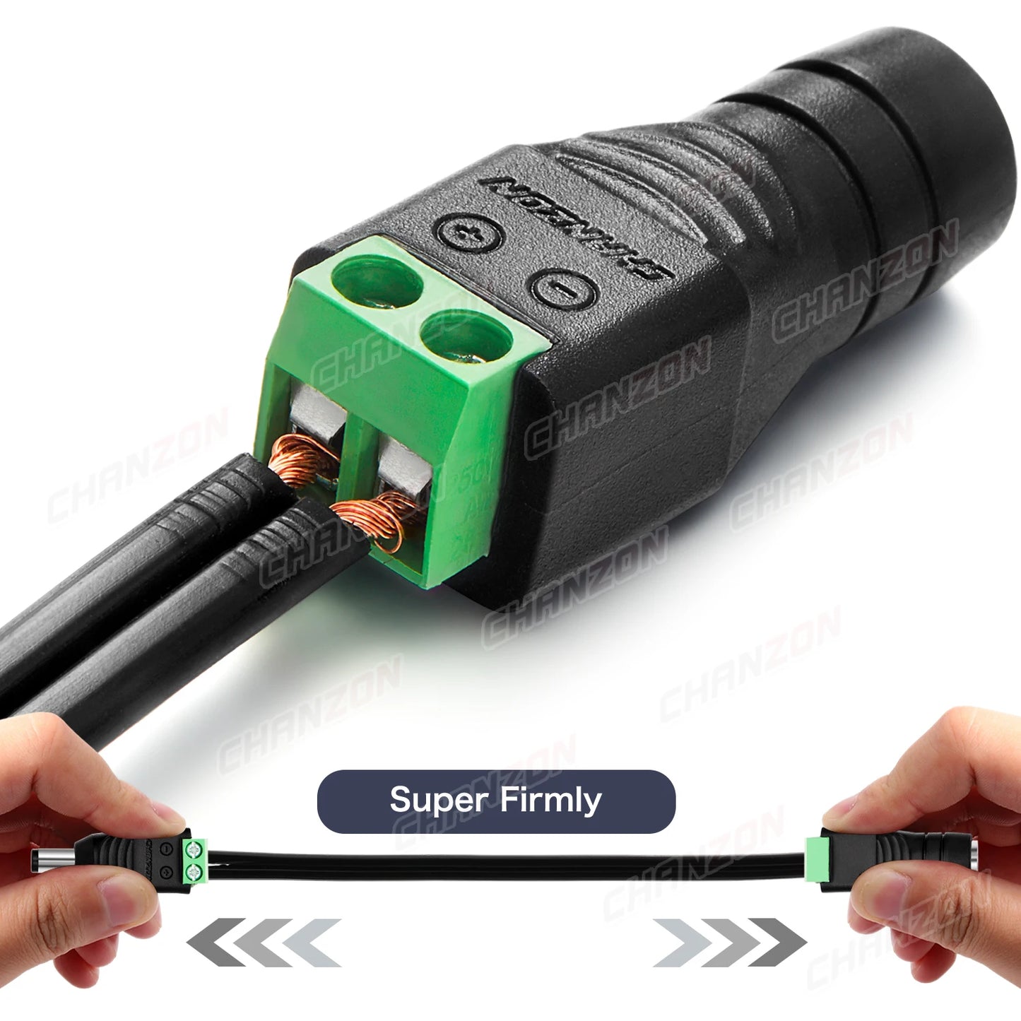 Conector de Alimentación de 12V CC, 10 Piezas, Macho y Hembra, Barril de 2,1mm x 5,5mm, Adaptador para Cámara CCTV y Tira LED