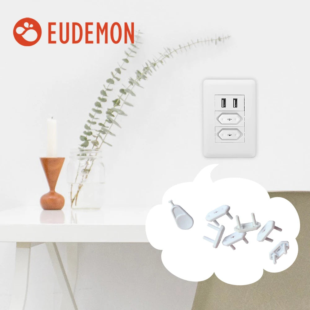 EUDEMON-toma de corriente Universal, Protector de seguridad antieléctrico para bebé, Protector de enchufe, 20 piezas