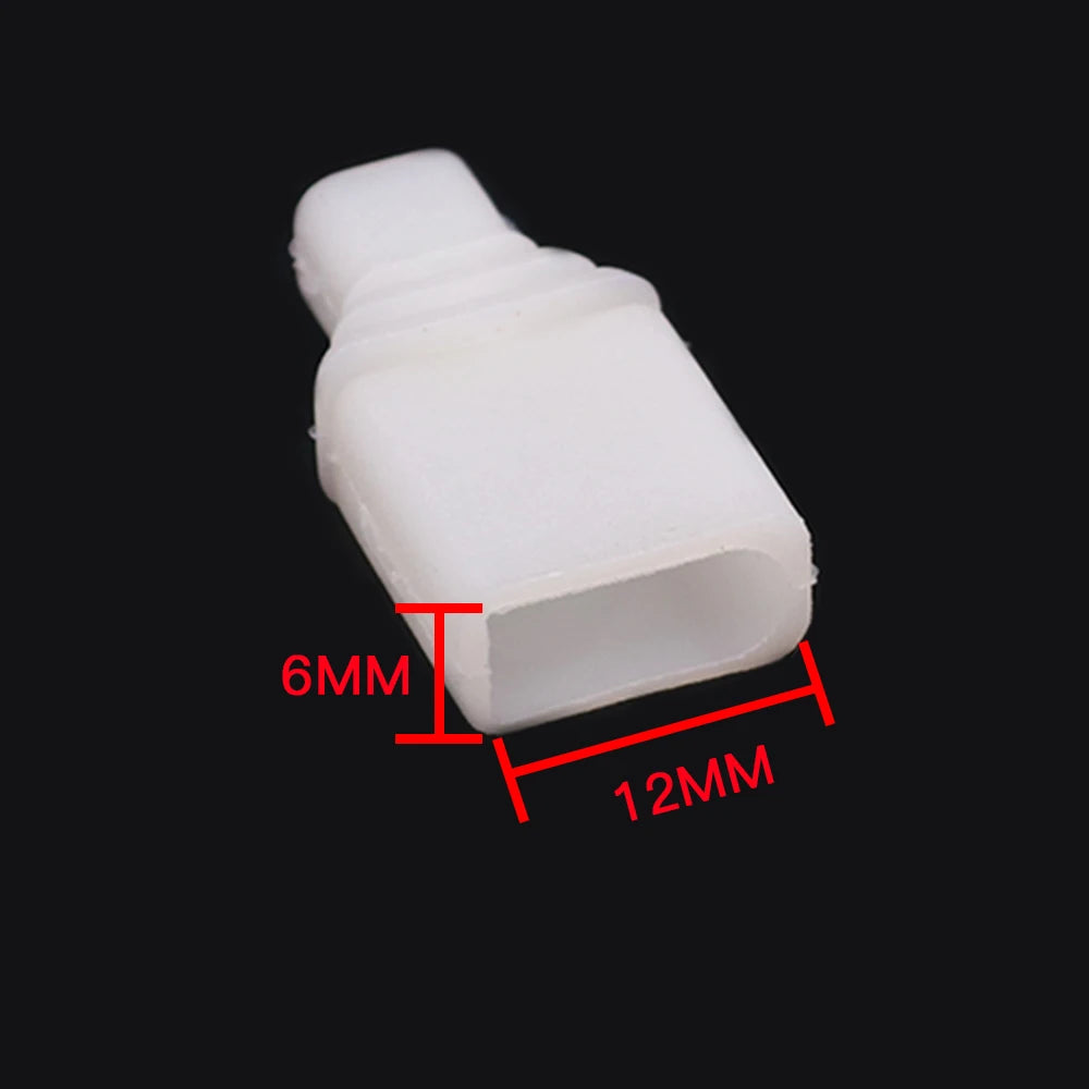 Tapón de Extremo para Luz de Neón Utilizado para Tira de Neón de 6mmx12mm Señal de Neón DC5V DC12V DC24V AC110V AC220V Accesorios de Iluminación de Tapón de Extremo de Plástico para Tira de Neón LED