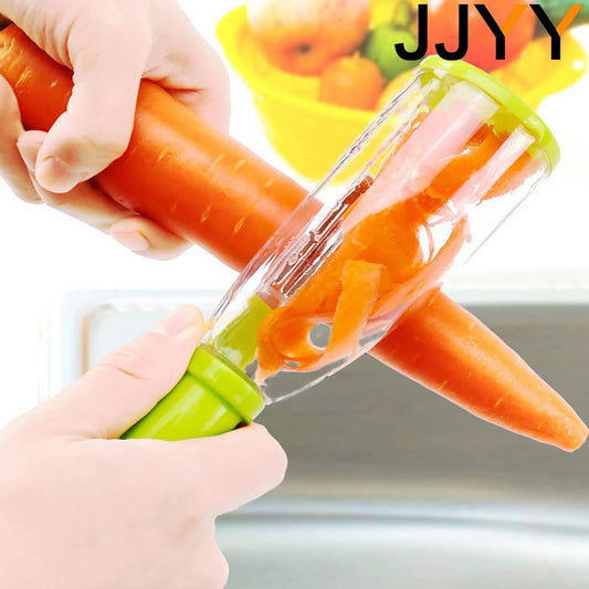 Cuchillo Pelador Multifuncional con Almacenamiento de Stonego - Cuchillo Pelador para Verduras y Frutas con Tubo de Almacenamiento - Utensilios de Cocina para Pelar Manzanas y más