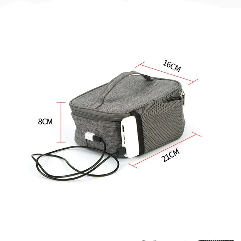 Bolsa Térmica Eléctrica USB - Calentamiento Constante a 50-55℃ para Almuerzos en Viajes, Oficina o Picnics