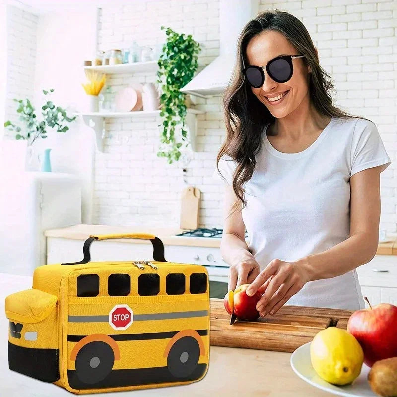 Bolsa Térmica Infantil de Carrito, Bolsa de Comida para Picnic con Diseño de Dibujos Animados, Ideal para Camping y Uso Diario