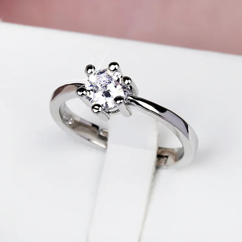Anillo de Plata de Ley 925 para Mujer: Sortija Nupcial de Oro de 18K