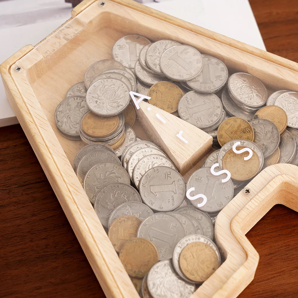 Alcancía para Niños: Gran Alcancía Personalizada de Madera en Forma de Letra - Caja de Ahorros de Monedas con Letras del Alfabeto