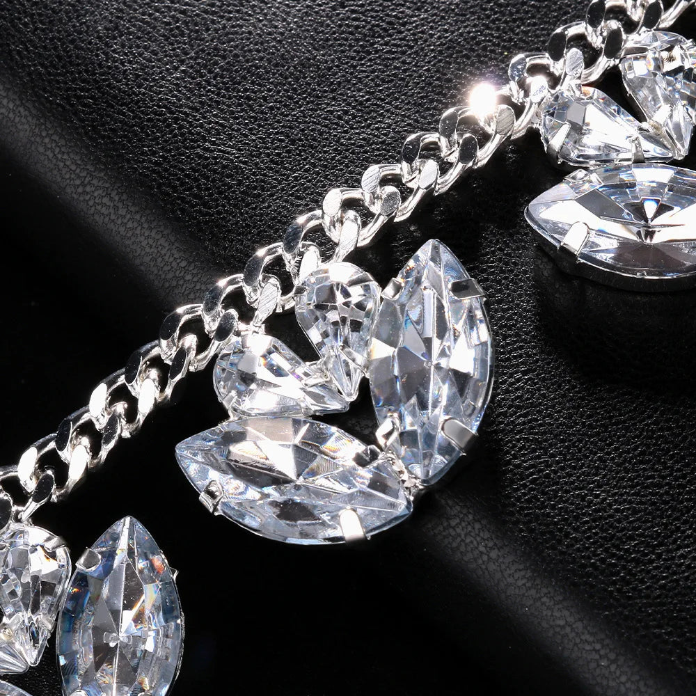 Máscara de Cristal de Lujo para Mujer, Cadena de Joyería para Cara, Borla, Fiesta de Graduación, Máscara de Diamantes de Imitación Sexy, Mascarada, Baile de Moda, Cosplay
