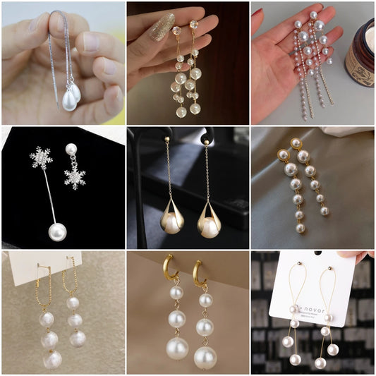Pendientes de Perlas con Toque Floral y Estelar