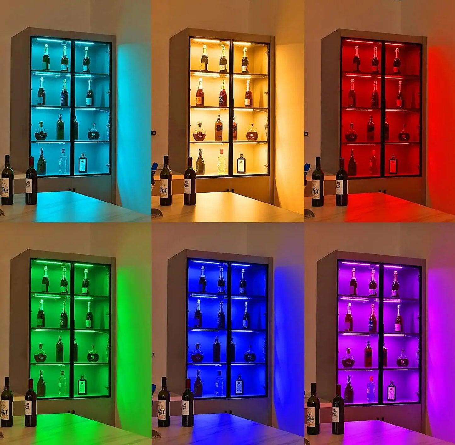 Luz LED RGB Bajo Gabinete DC12V Tuya WIFI Regulable con Control Remoto para Navidad, Cocina, Muebles Decorativos para Alexa y Google Home