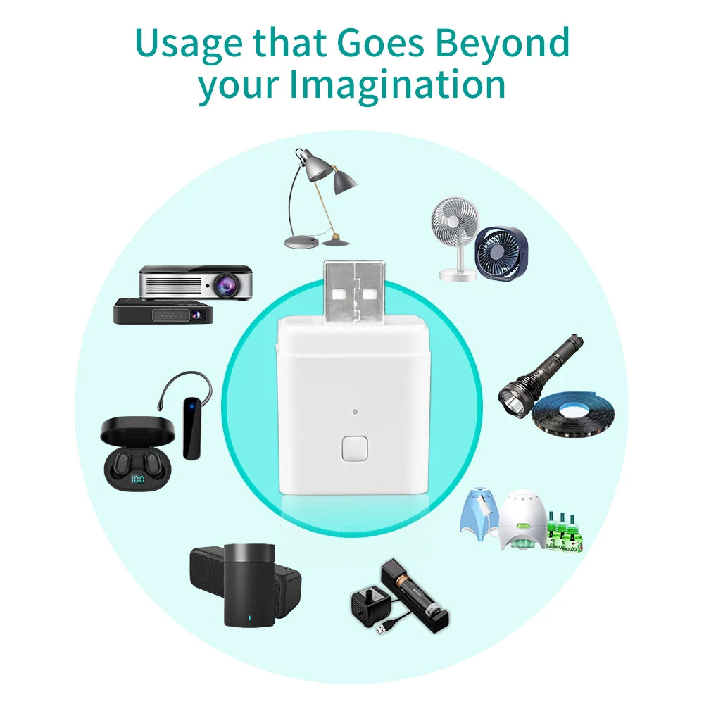 Adaptador de Carga Rápida USB Portátil Inteligente Tuya WIFI 5V - Compatible con Alexa, Google y Alice Home