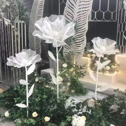 Decoración de fiesta de boda hecha a mano, flor grande de amapola de seda, guía de boda, crisantemo, decoración de ventana de fiesta DIY