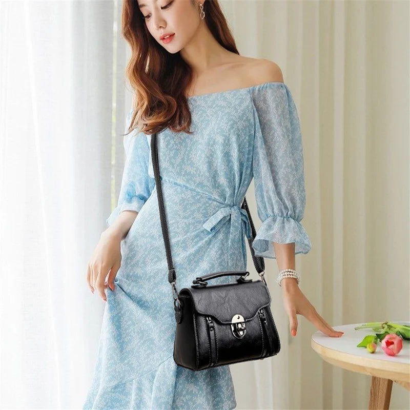 Bolso Cuadrado Pequeño de Moda para Mujer, Bolso de Lujo con Solapa, Bandolera de Cuero PU de Alta Calidad, Bolsos de Diseño para Mujer